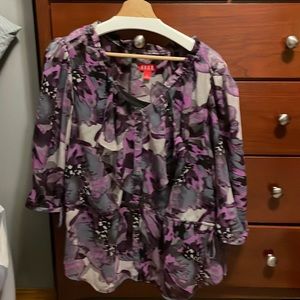 ELLE size XL Blouse with cami and elastic at waist